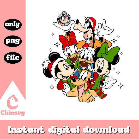 Christmas mickey friends santa hat png, disney christmas png