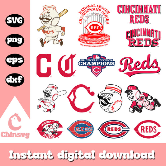 Cincinnati reds logo design bundle svg, cincinnati reds​ svg