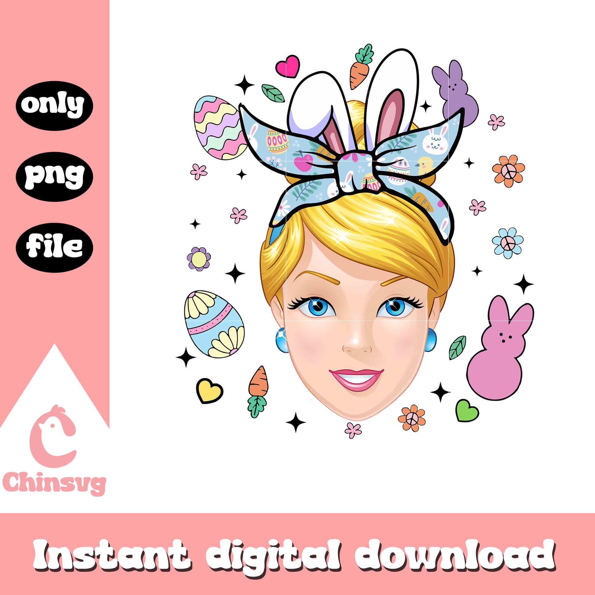 Cinderella princess easter bunny png, easter bunny png, disney png