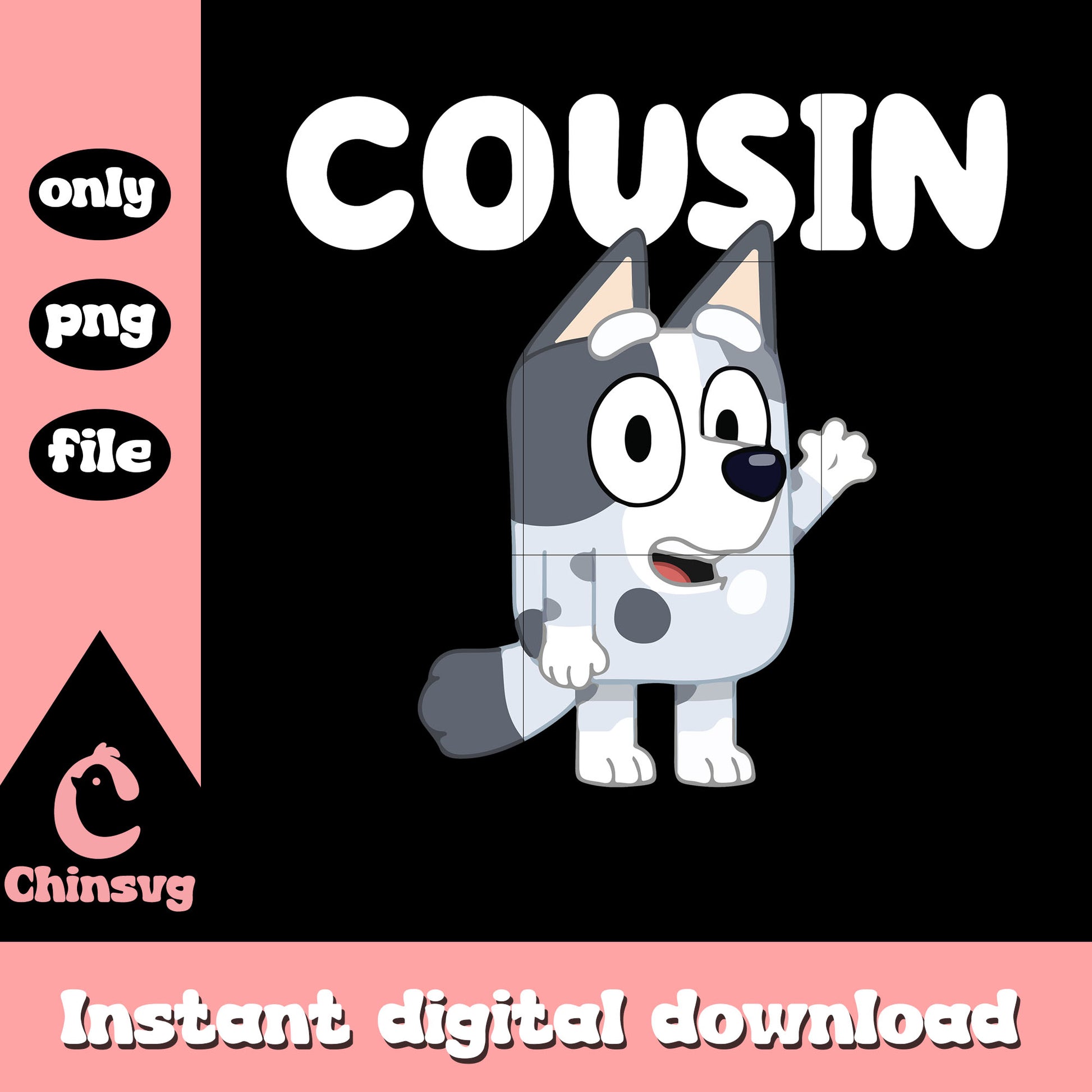 Cousin bluey character png, muffin png, bluey character name png