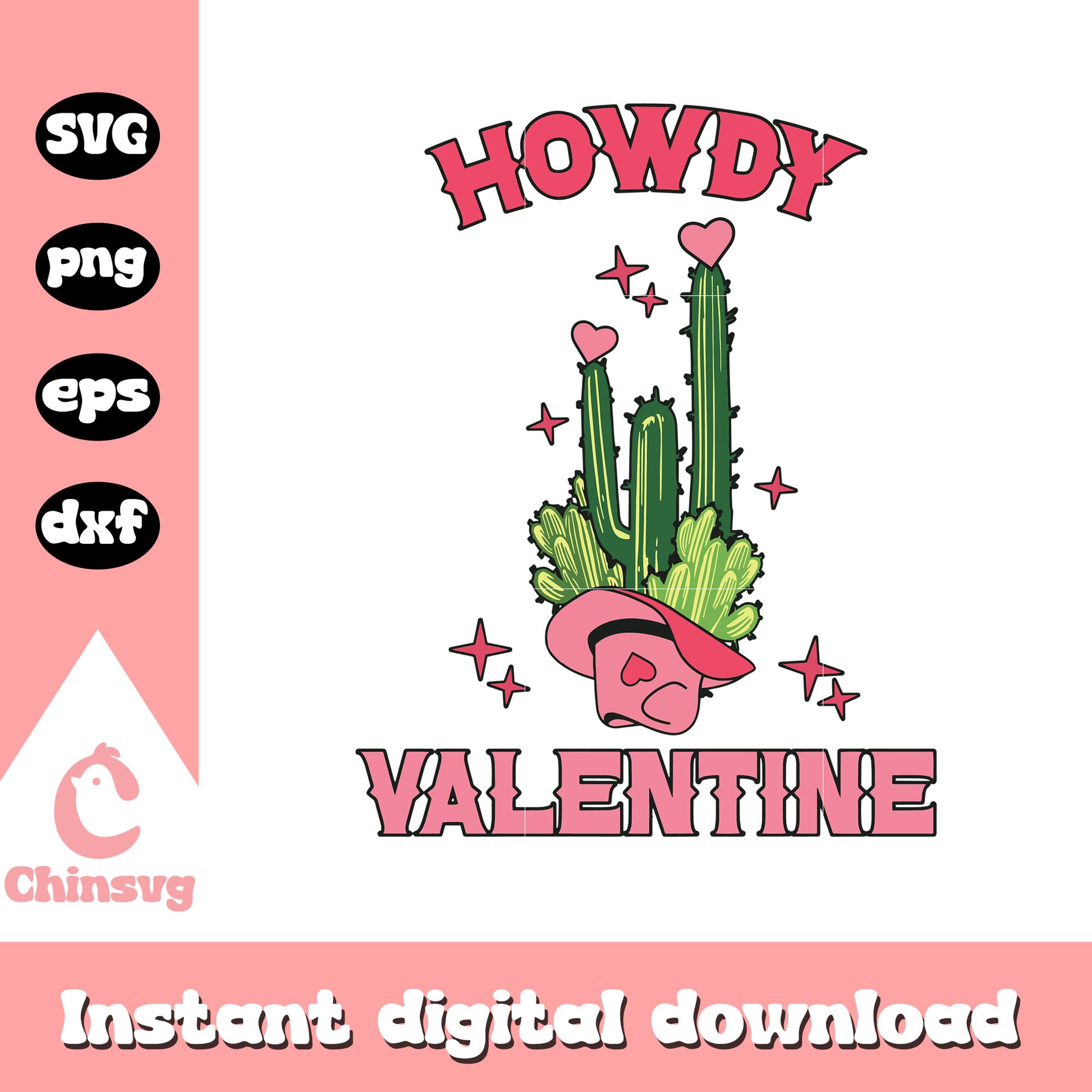 Cowboys hat cactus howdy valentine design svg, cowboy hat svg