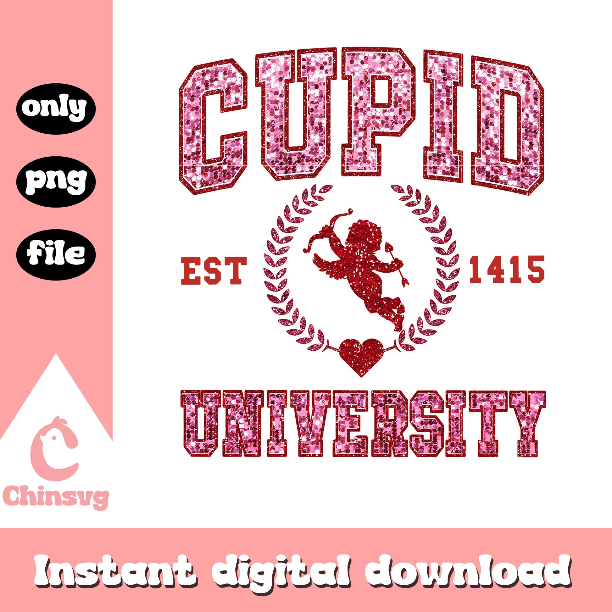 Cupid university est 1415 png, valentine cupid png, cupid png