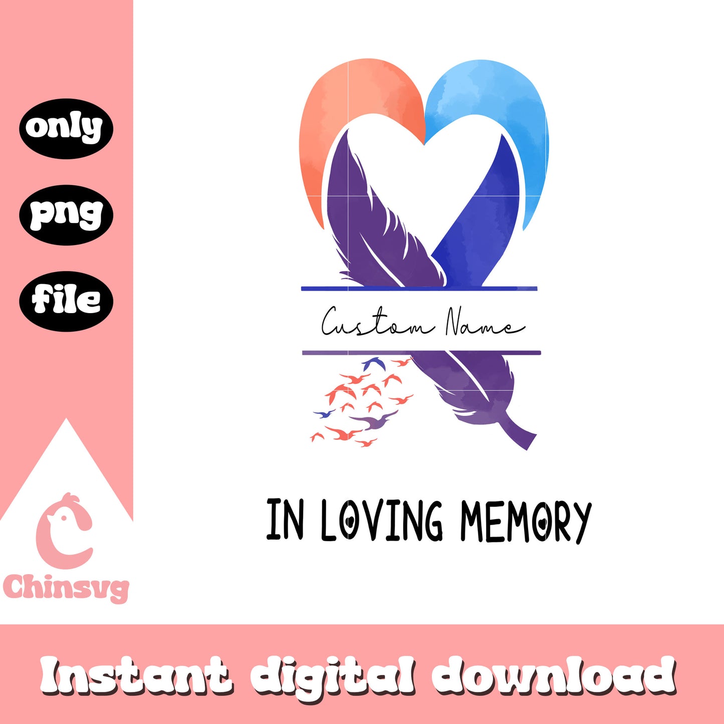 Custom name I loving memory png, logo design png, love png