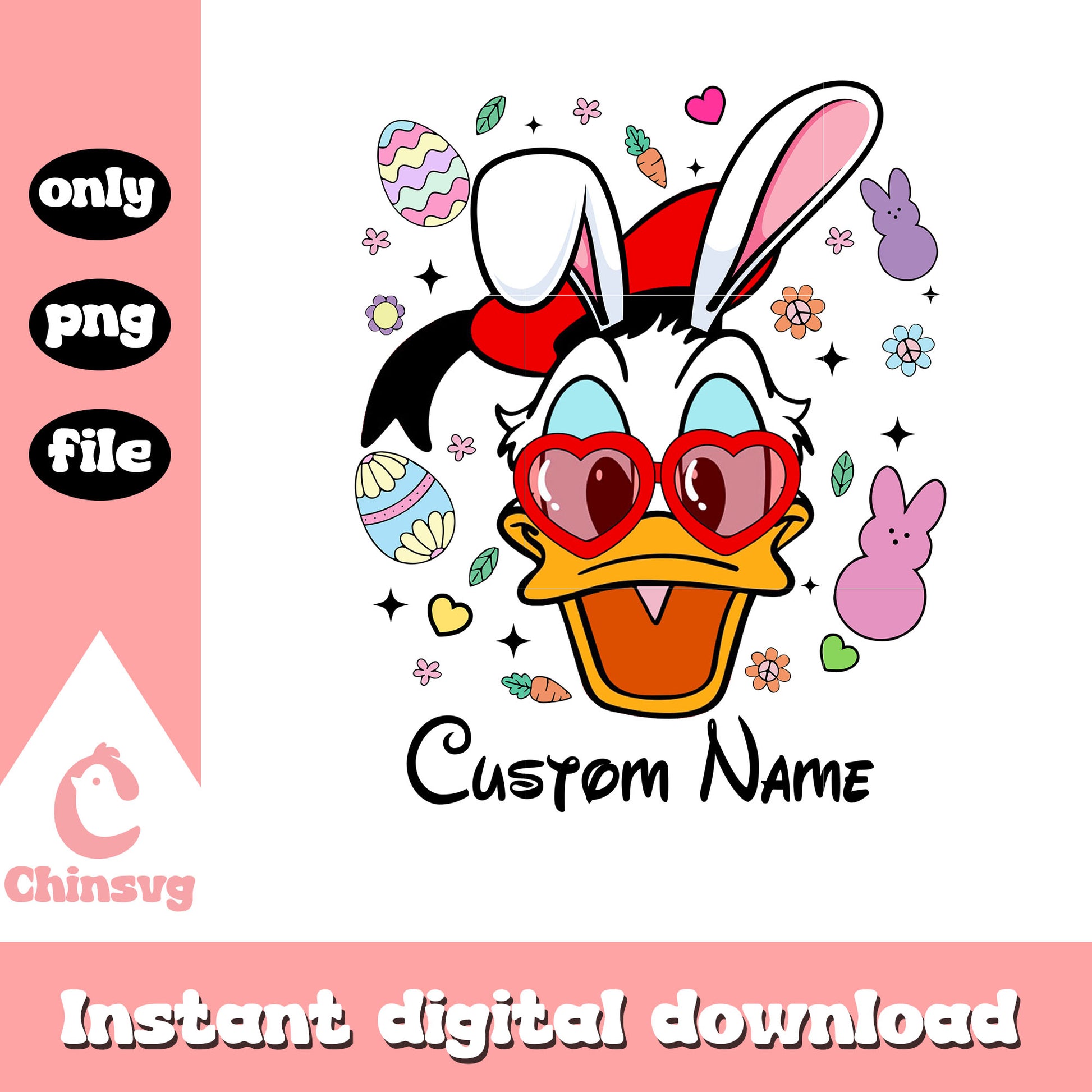 Custom name donald character png, easter day png, disney png