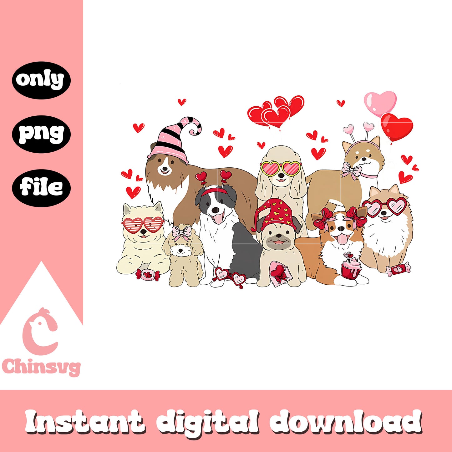 Cute dogs valentine day png, valentine's a holiday​ png