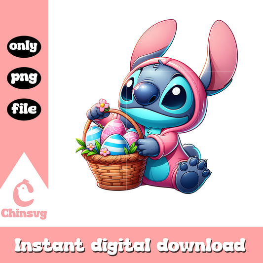 Cute stitch character easter eggs png, easter eggs png, stitch png