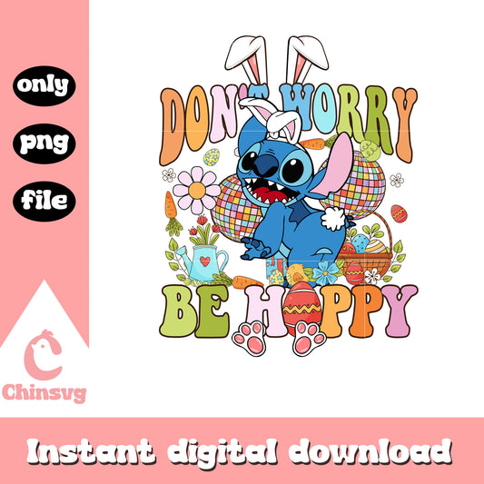 Cute stitch easter day be hoppy png, easter eggs png, stitch png