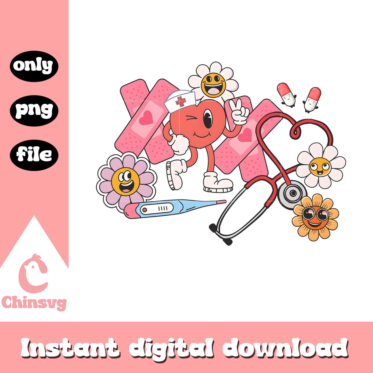 Cute xoxo heart nurse valentine png, heart valentine png