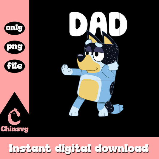 Dad bluey character png, bandit heeler png, bluey cast png