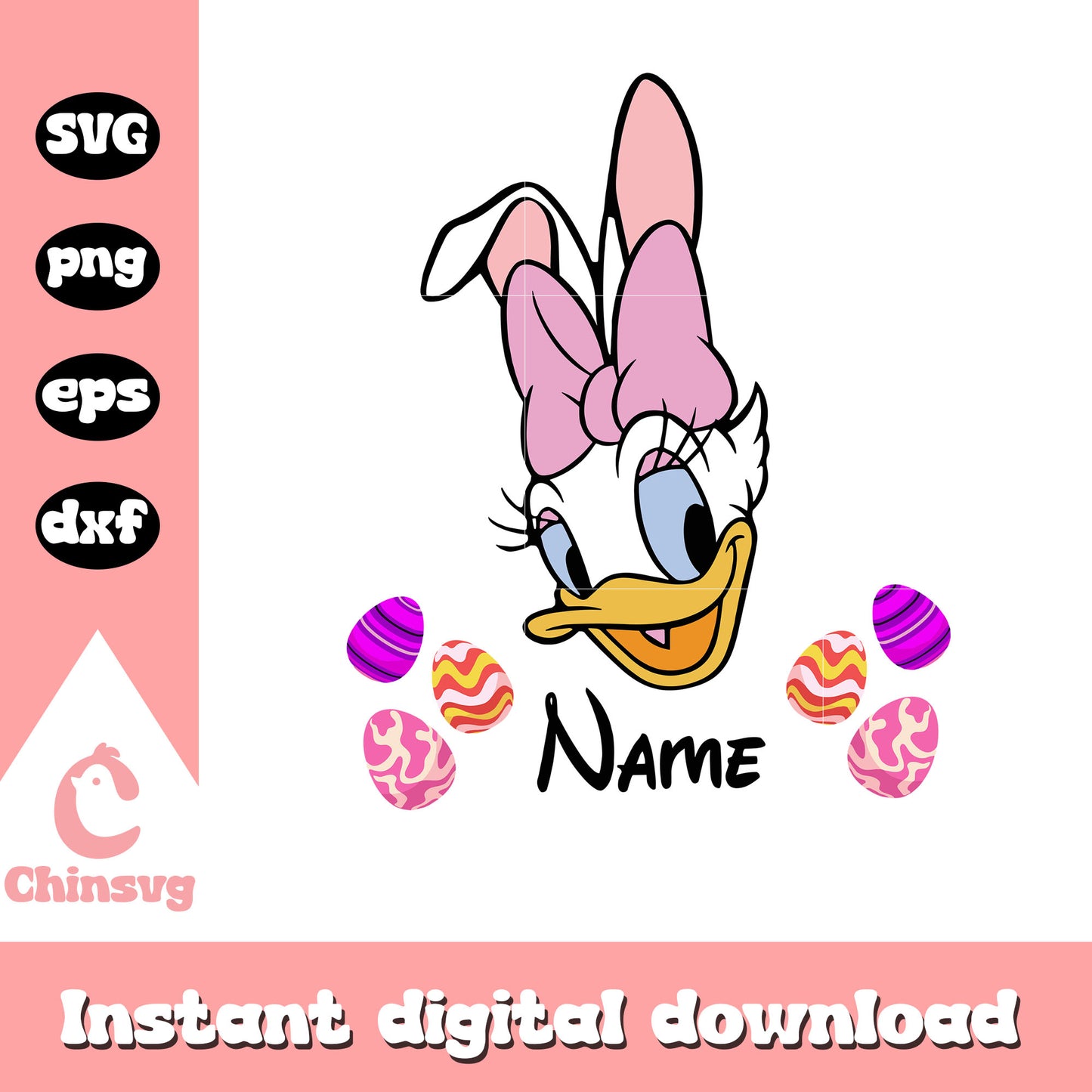 Daisy duck bunny name svg, daisy duck svg, disney character svg