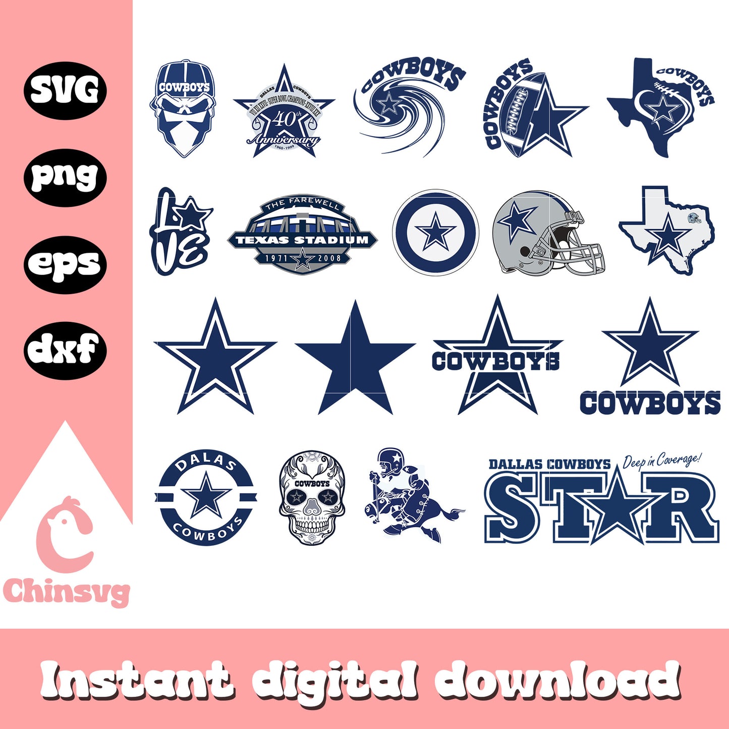 Dallas cowboys logo bundle design svg, dallas cowboys svg