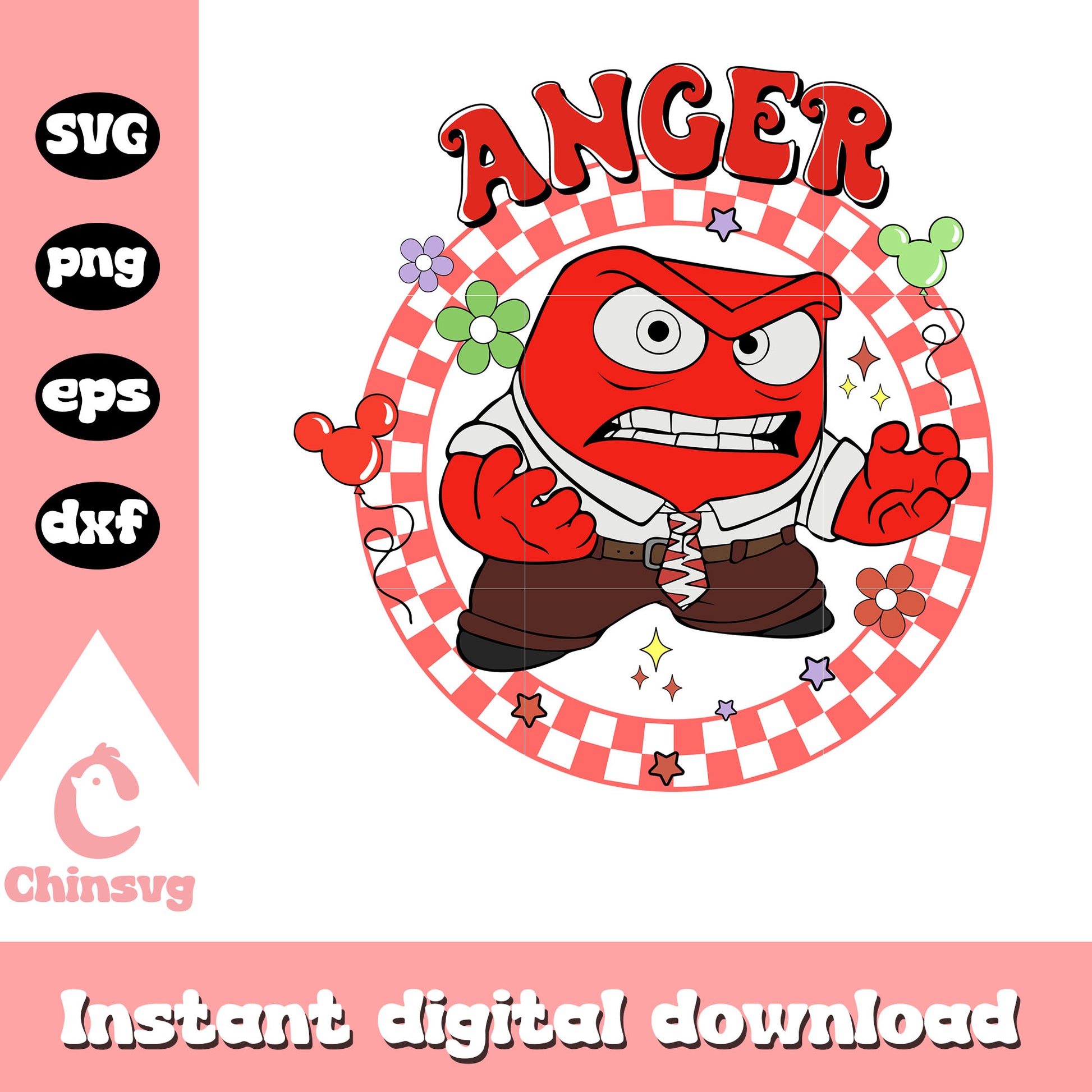 Disney anger logo design svg, inside out anger​ svg, inside out 2​ svg