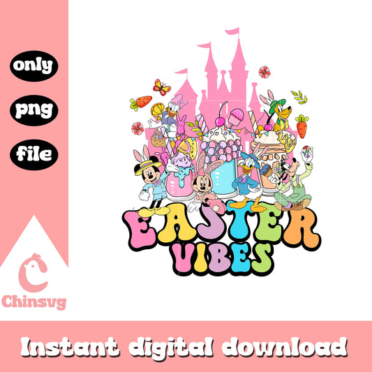 Disney castle easter vibes png, disney easter png, mickey png