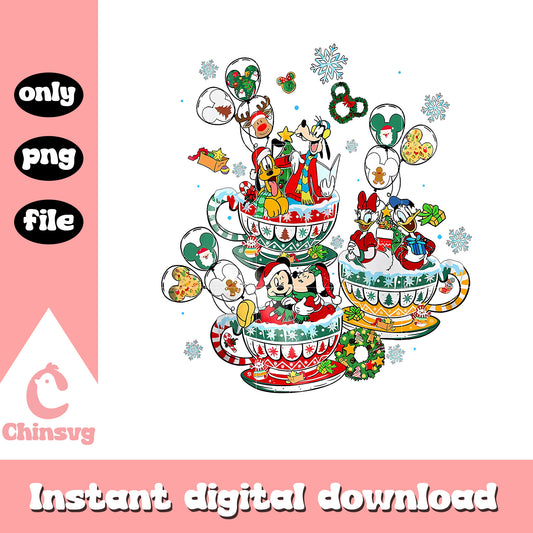 Disney couple christmas design png, mickey mouse and friends christmas​ png