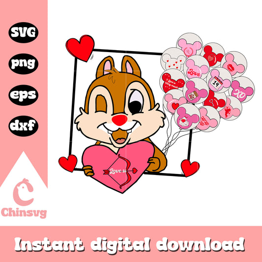 Disney dale love valentine day svg, disney valentines day​ svg