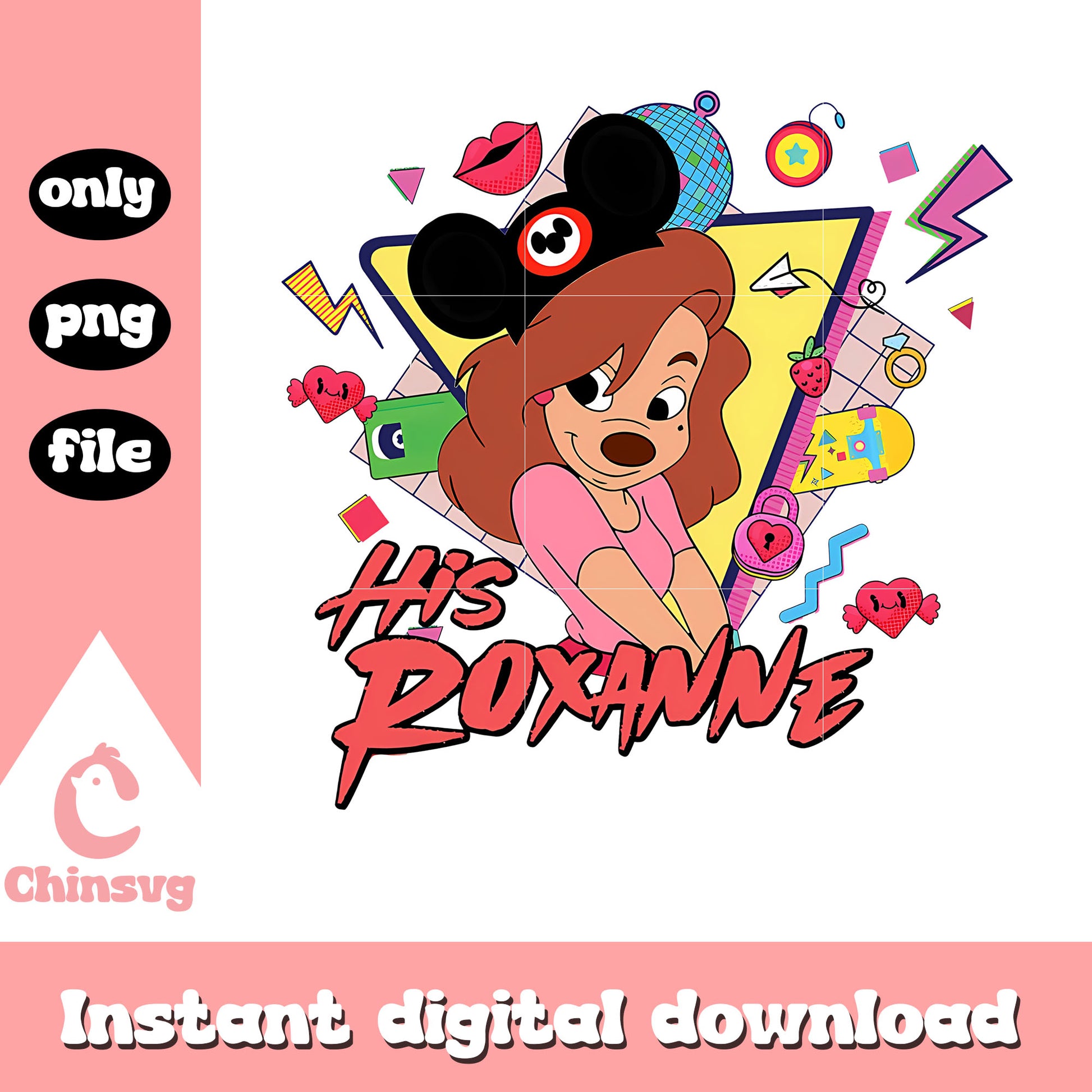 Disney his Roxanne png, disney couple png, valentine png