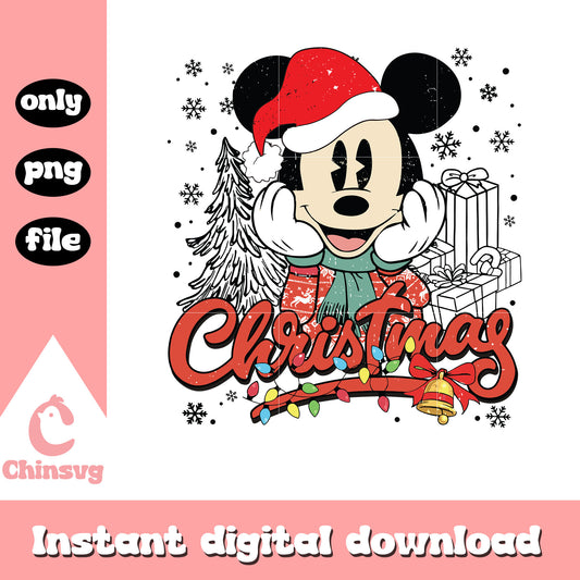 Disney mickey mouse christmas lights png, christmas mickey png