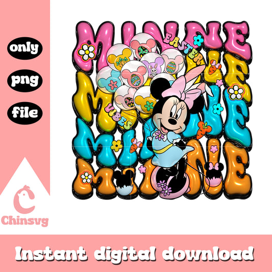 Disney minnie easter vibes png, minnie png, disney easter png