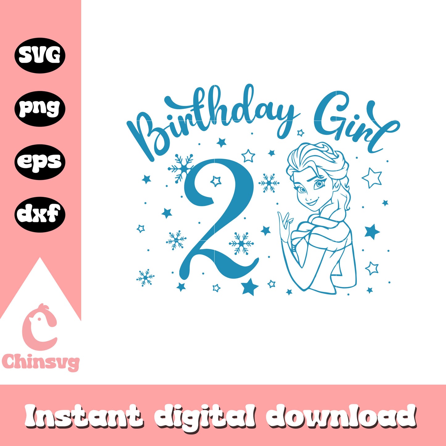 Disney princess elsa 2nd birthday girl svg, disney princess svg