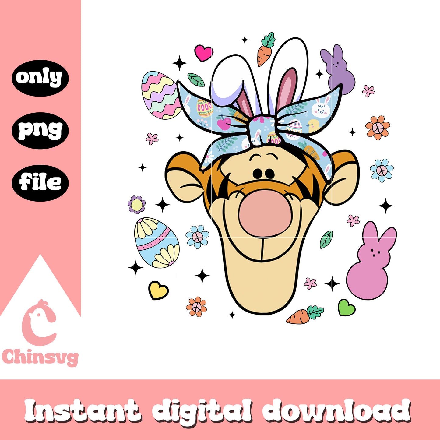 Disney tiger bunny design png, easter bunny png, disney png