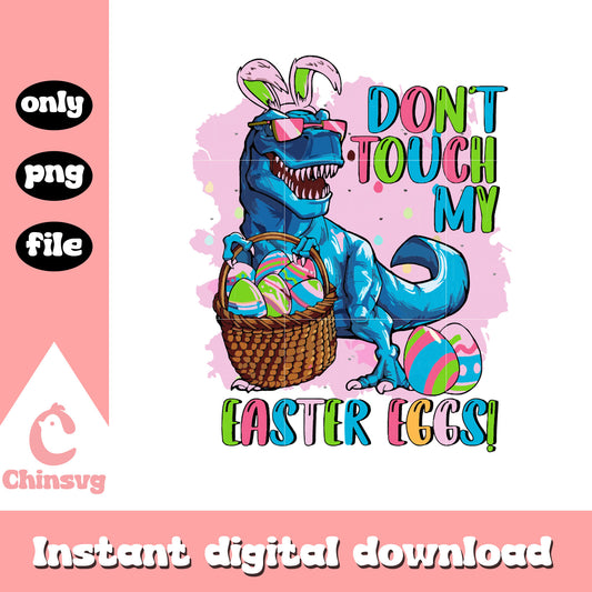 Don't touch my easter eggs design png, easter bunny rabbit​ png