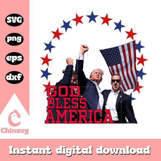 Donald trump god bless america design svg, trump fight svg