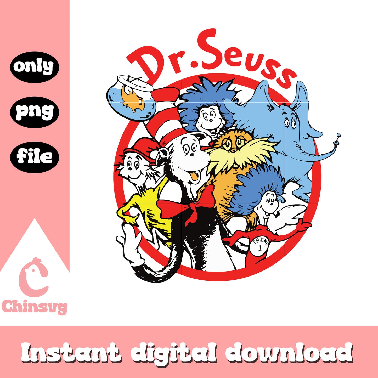 Dr seuss character logo design png, dr seuss cast png, logo png