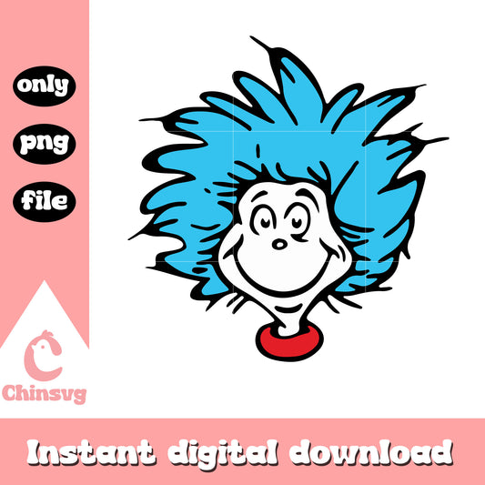 Dr seuss characters thing face png, thing character png, cartoon png