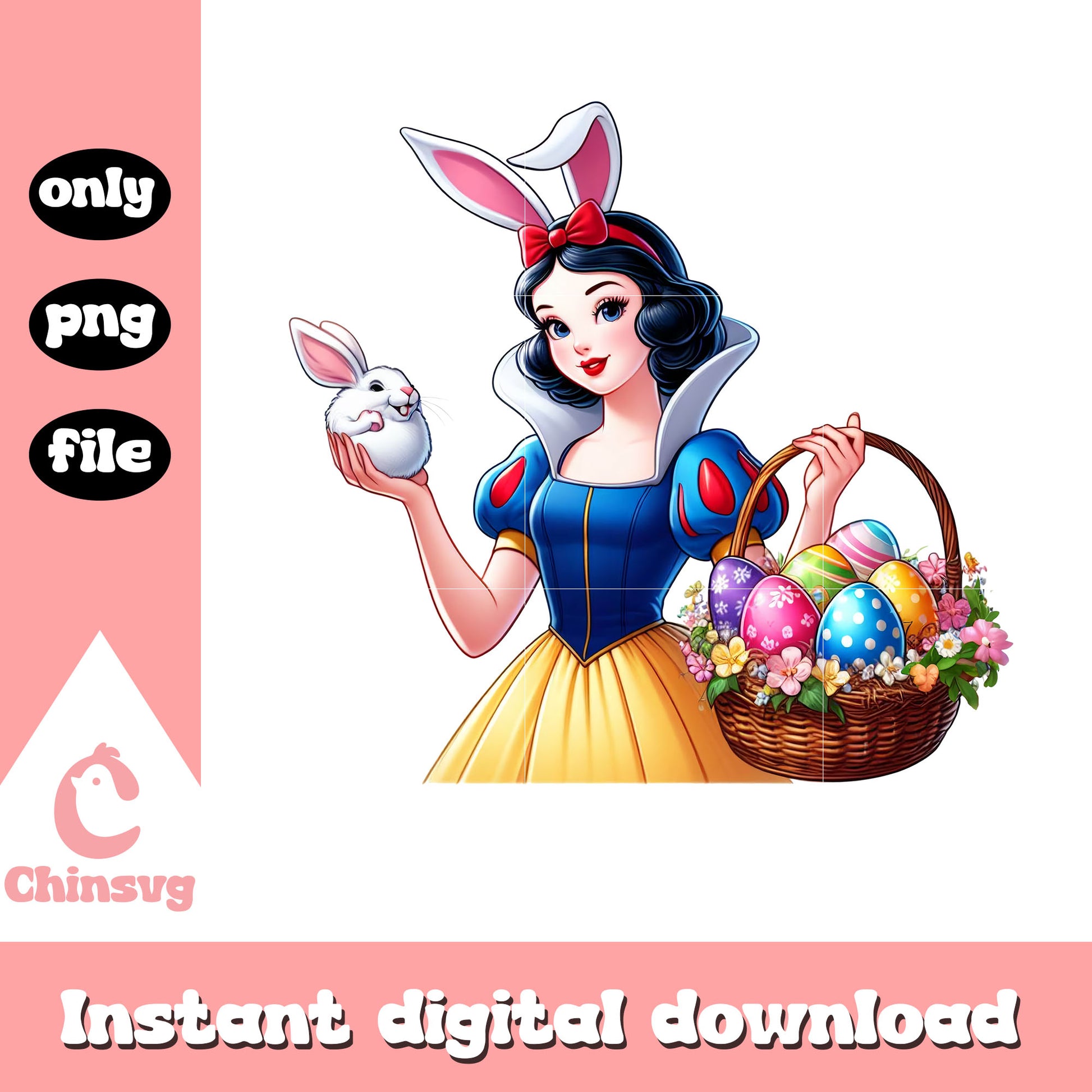 Easter bunny snow white easter eggs png, easter eggs png