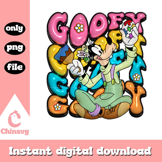 Easter day goofy dog character png, easter day png, disney goofy png