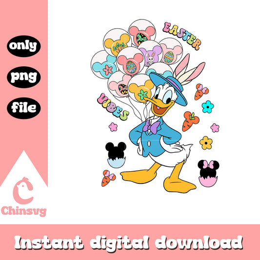 Easter vibes donald duck mickey balloon png, easter vibes png