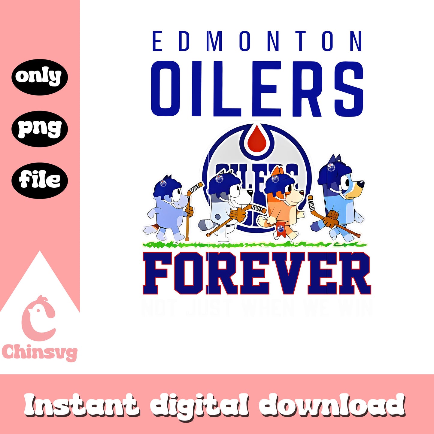 Edmonton Oilers forever png, ice hockey png, bluey family png