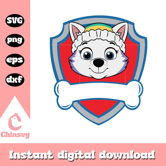 Everest characters face logo paw patrol svg, paw patrol svg, logo png