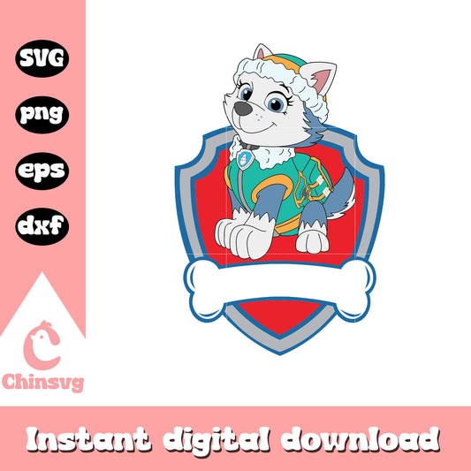 Everest characters shield paw patrol svg, paw patrol everest svg