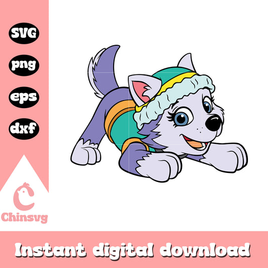 Everest puppy paw patrol character svg, paw patrol coloring pages png