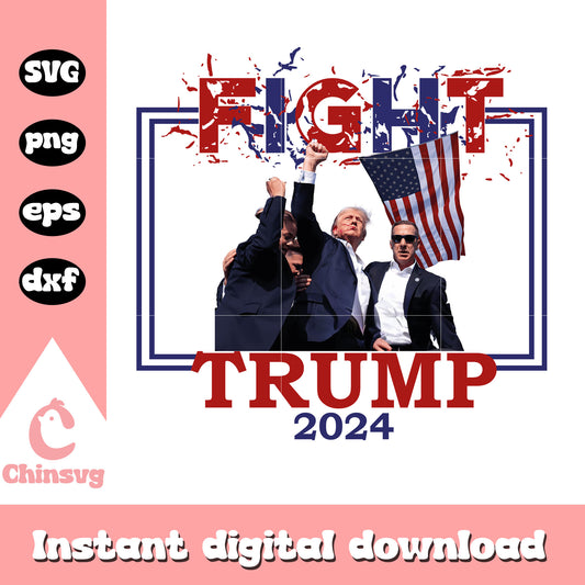 Fight trump 2024 retro design svg, trump fight svg​, trump 2024​ svg