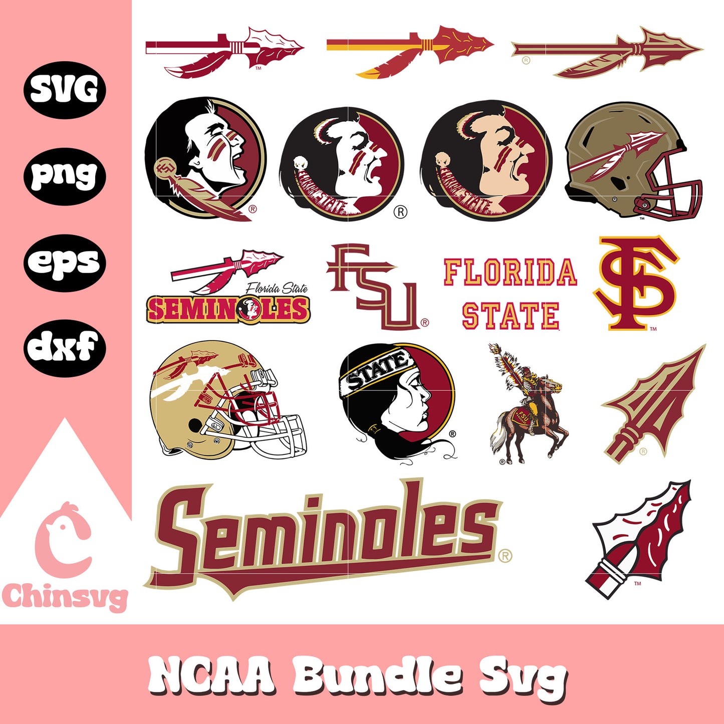 Florida State Seminoles logo bundle svg, ncaa logos​ svg