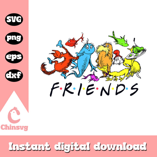 Friends dr seuss cartoon characters svg, cartoon character svg