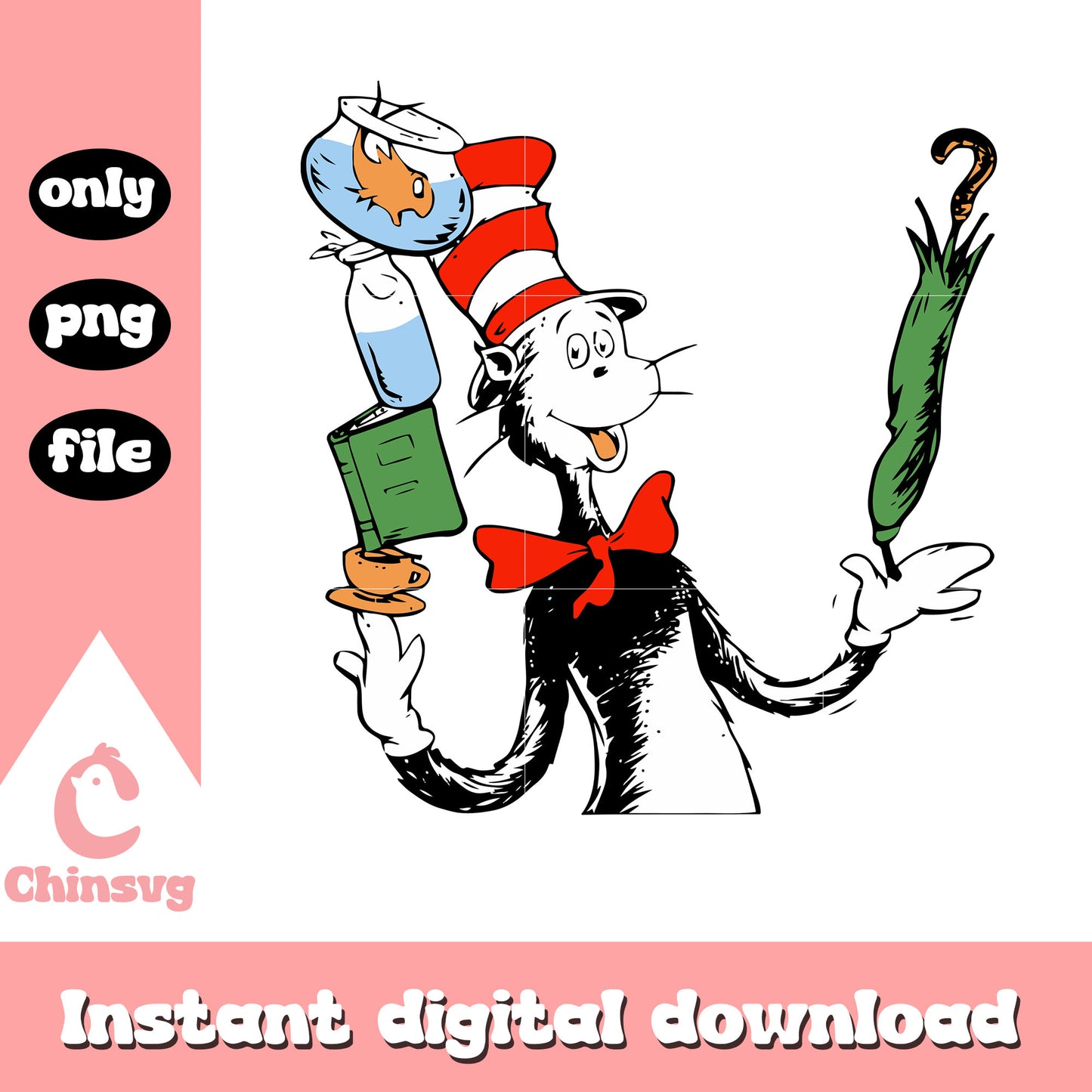 Funny cat in the hat png, fun facts about dr. seuss png