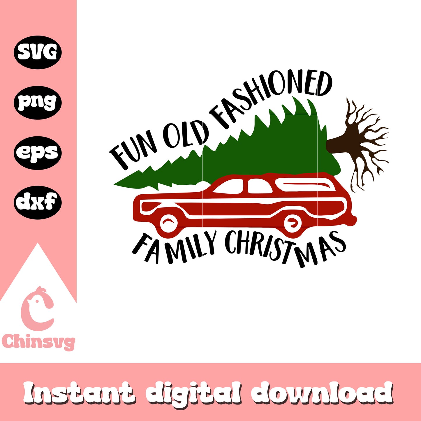 Fun old fashioned family christmas svg, christmas tree svg