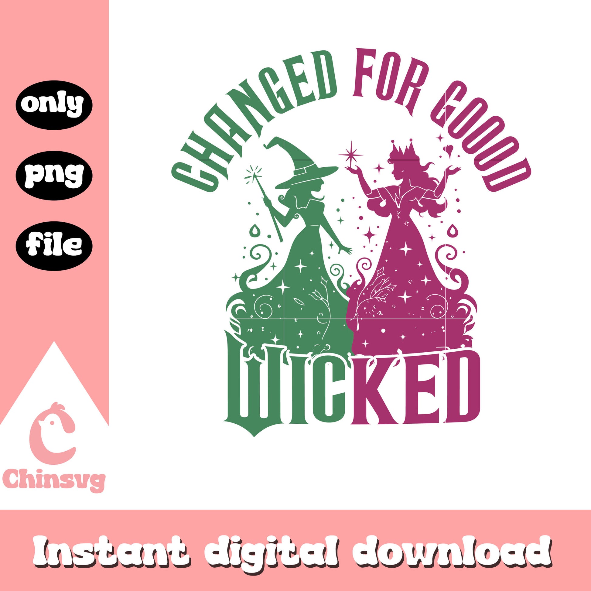 Glinda elphaba shadow changed for good wicked png, wicked png