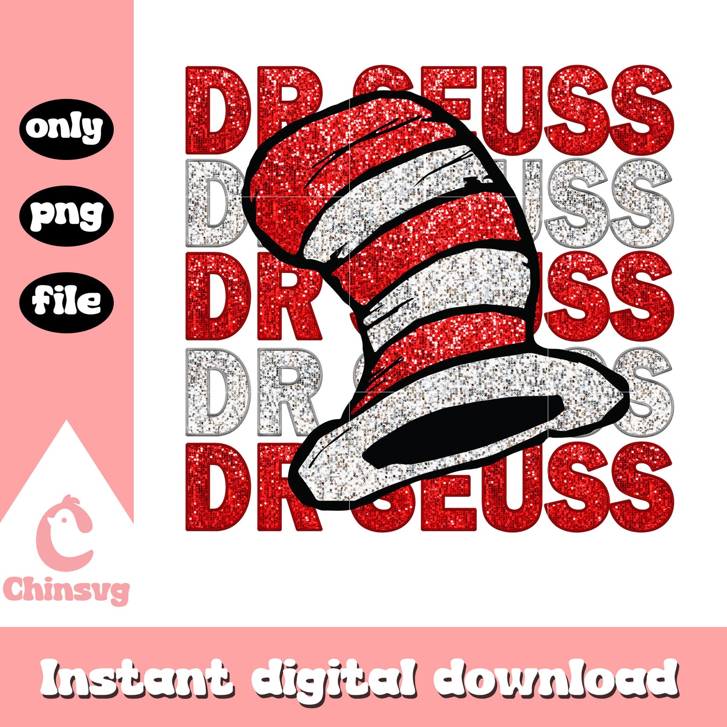 Glitter dr seuss the hat era png, dr seuss png, font png