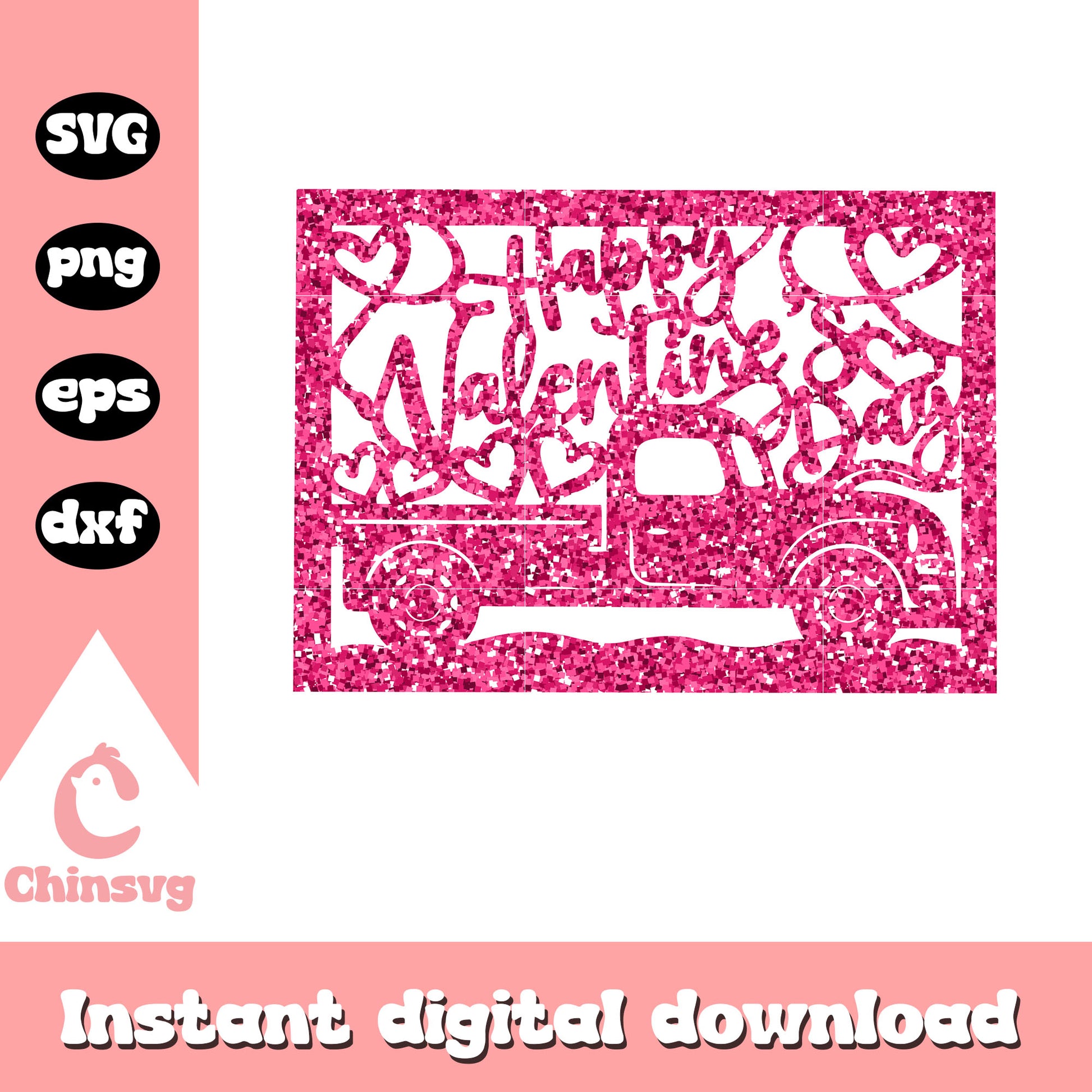 Glitter happy valentine's day design svg, valentine day svg