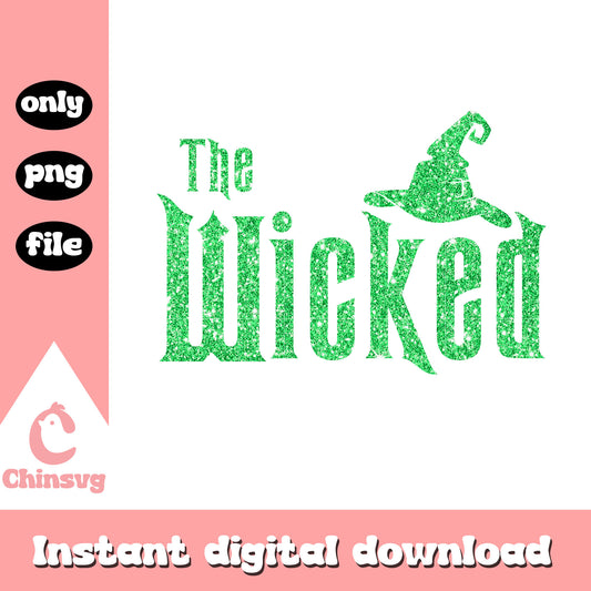 Glitter the wicked green logo design png, the wicked​ png