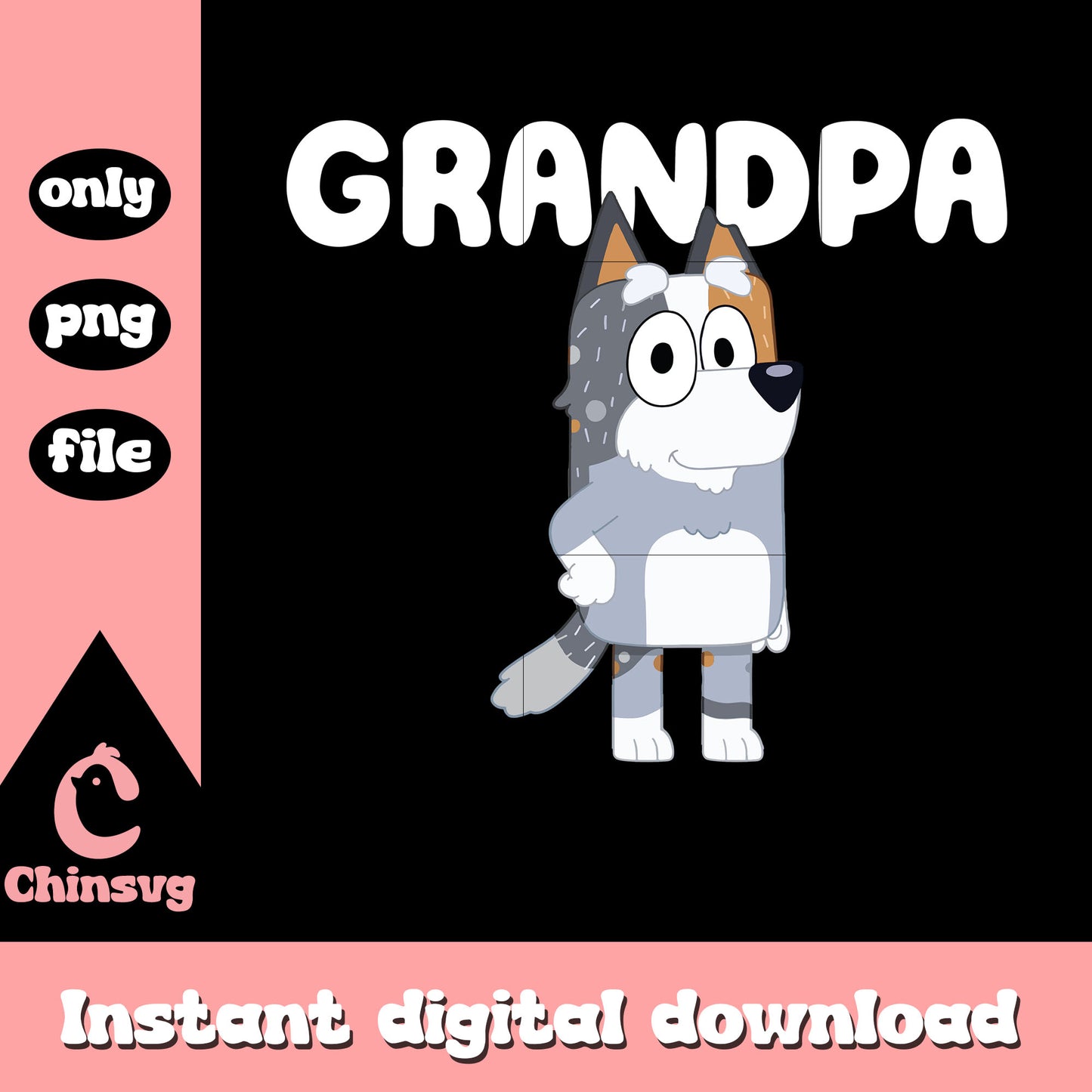 Grandpa character png, bluey cast png, cartoon characters png