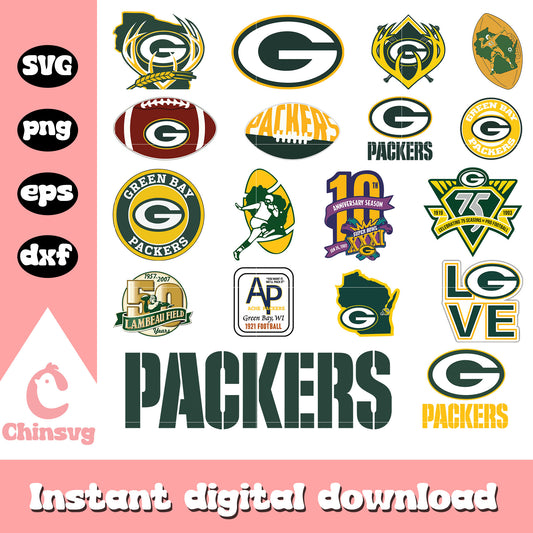 Green bay packers logo bundle design svg, green bay packers svg