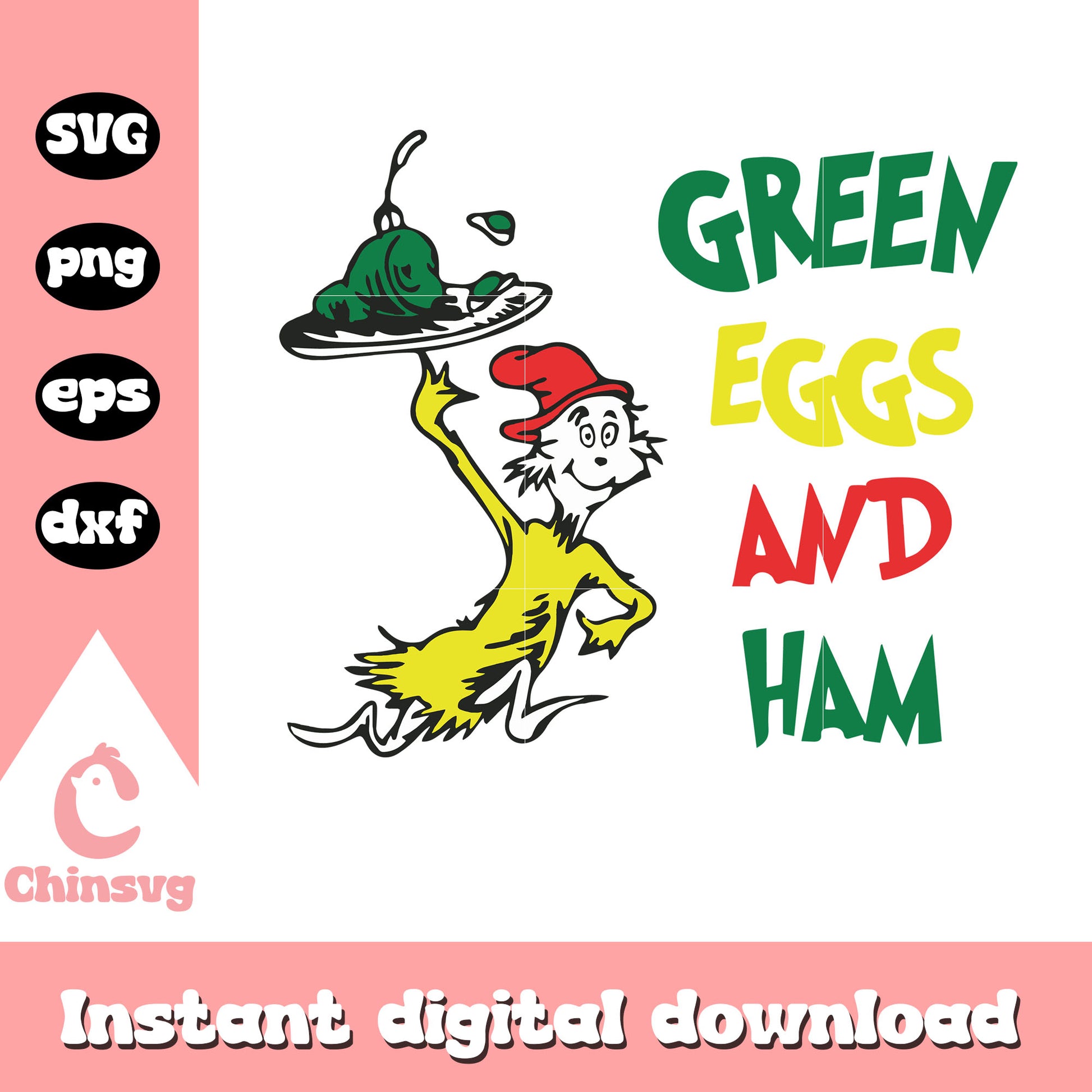 Green eggs and ham font design svg, font svg, dr seuss svg