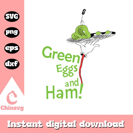 Green eggs and ham svg, green eggs svg, dr seuss cartoon svg