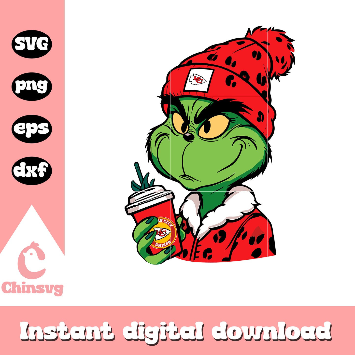 Grinch cofffe kansas city chiefs svg, kansas city chiefs svg