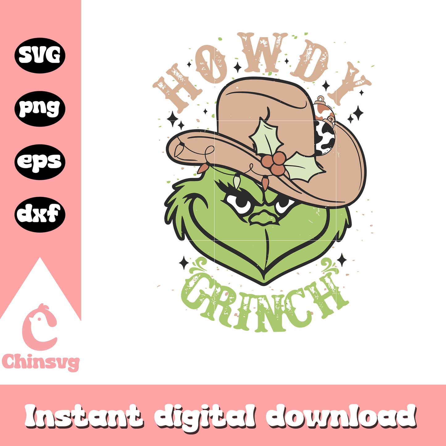 Grinch cowboy hat howdy grinch svg, grinch svg, cowboy svg